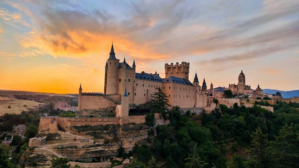 Sunrise over Segovia, Spain