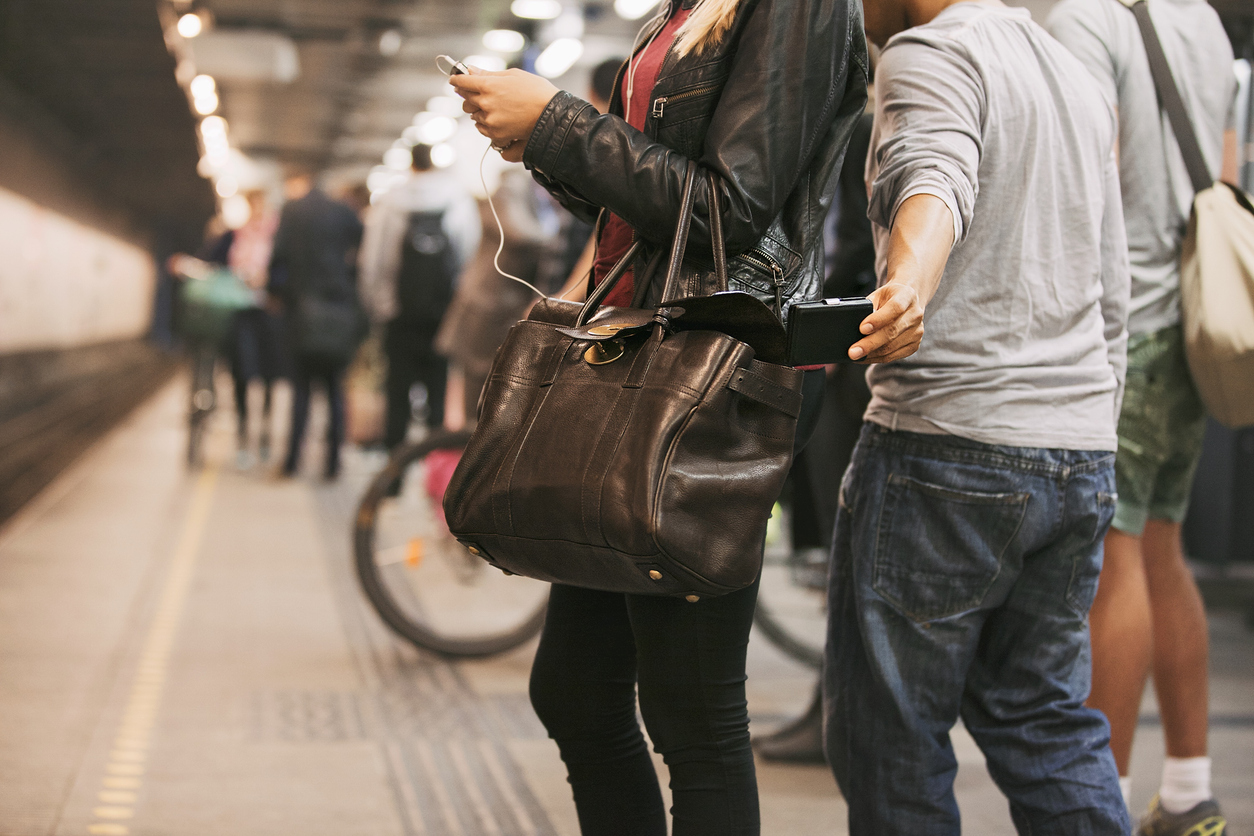 Pickpocketing at the metro station