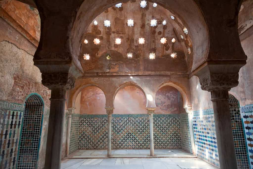 Alhambra de Granada. Arabic baths in Nasrid palaces